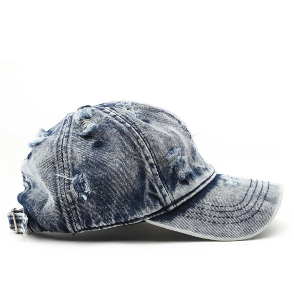 Vintage Distressed Denim Trucker Hat Unisex Adjustable Baseball Cap